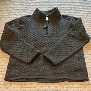 Boys J. Crew Factory Heather Navy Quilted Zip Pullover, Size L(10-12)